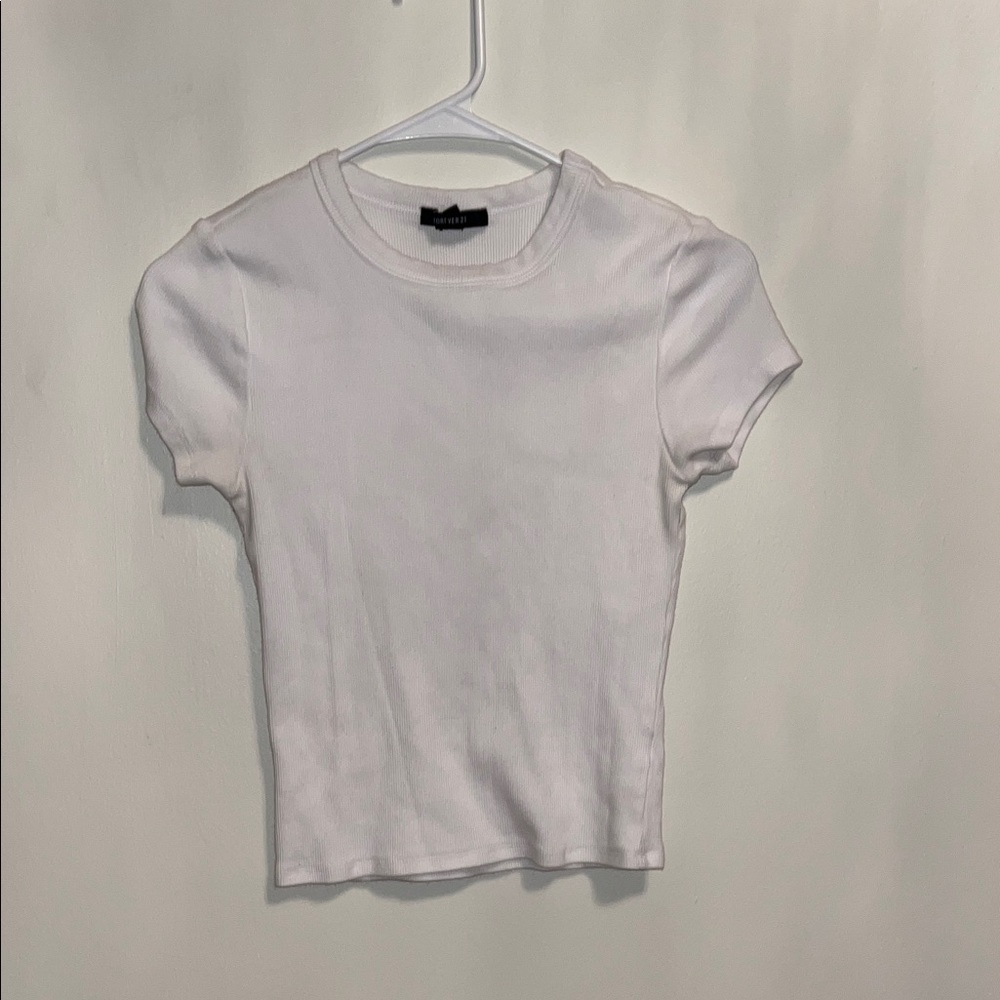 Forever 21 Ribbed White Tee